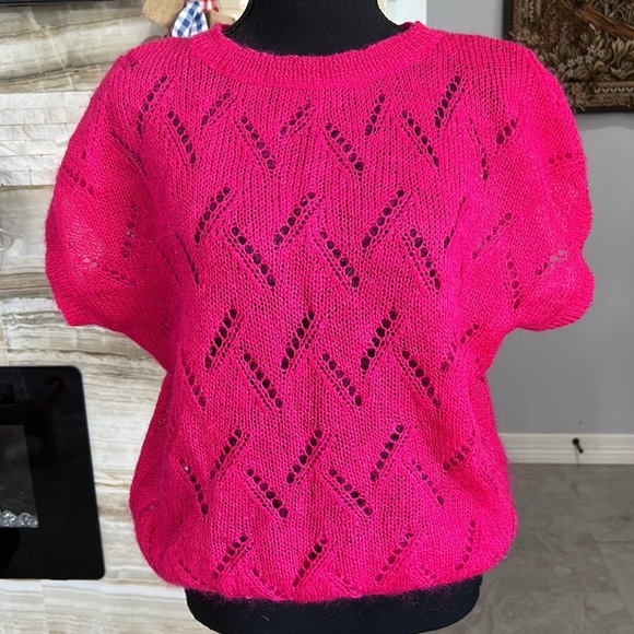 Renee Tener for Jeanne Pierre  Vintage 80s Hot Pink  Sweater size L‎ (346) - Picture 2 of 7